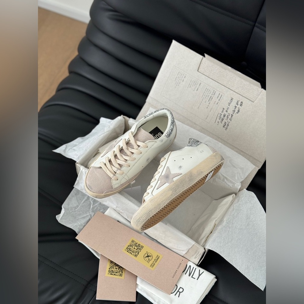 Golden Goose White and Silver Women's Sneakers - Picture 3 of 8